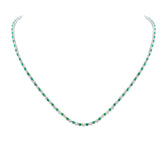 2 1/4CTW-DIA NK 2 3/4CTW-EME NATURAL GEM TENNIS NECKLACE (18 INCH)